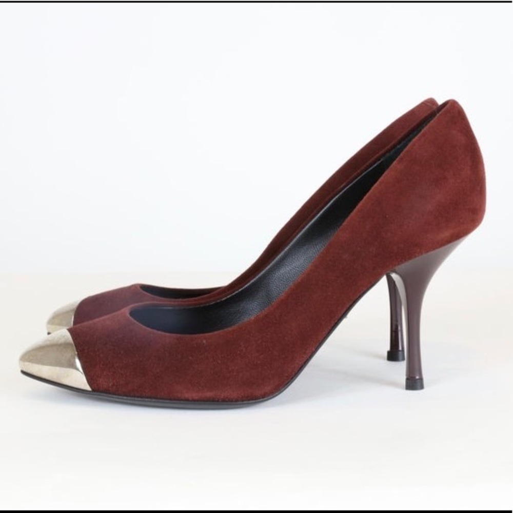 Giuseppe Zanotti maroon pumps with silver toe, worn once
